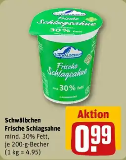 REWE Schwälbchen Frische Schlagsahne Angebot
