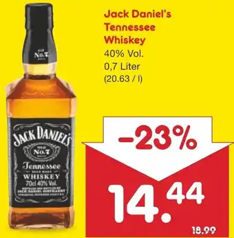 Netto Marken-Discount Jack Daniel's Tennessee Whiskey 0,7L Angebot