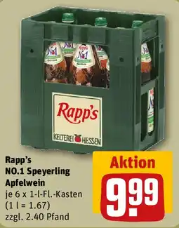 REWE Rapp's NO.1 Speyerling Apfelwein Angebot