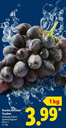 Lidl Dunkle, kernlose Trauben Angebot