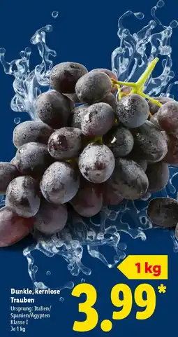 Lidl Dunkle, kernlose Trauben Angebot