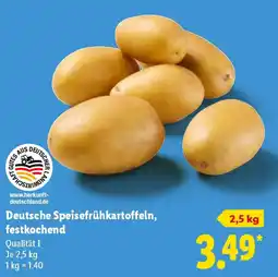 Lidl Deutsche Speisefrühkartoffeln, festkochend Angebot