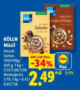 Lidl KÖLLN Müsli Angebot