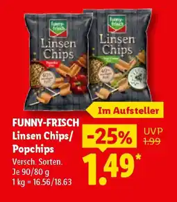 Lidl FUNNY-FRISCH Linsen Chips/ Popchips Angebot