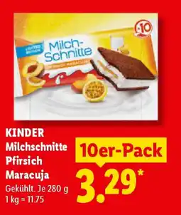 Lidl KINDER Milchschnitte Pfirsich Maracuja Angebot