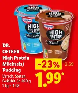 Lidl DR. OETKER High Protein Milchreis/ Pudding Angebot