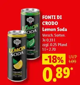 Lidl FONTI DI CRODO Lemon Soda Angebot