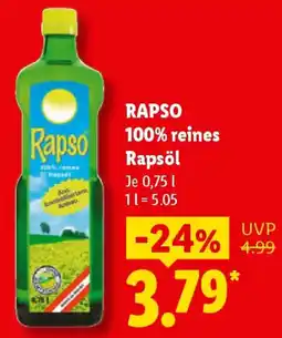 Lidl RAPSO 100% reines Rapsöl Angebot