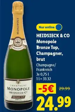 Lidl HEIDSIECK & CO Monopole Bronze Top, Champagner, brut Angebot