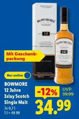 Lidl BOWMORE 12 Jahre Islay Scotch Single Malt Angebot