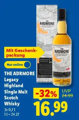 Lidl THE ADRMORE Legacy Highland Single Malt Scotch Whisky Angebot