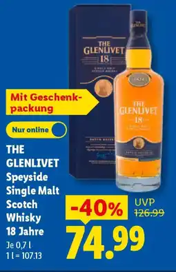 Lidl THE GLENLIVET Speyside Single Malt Scotch Whisky 18 Jahre Angebot
