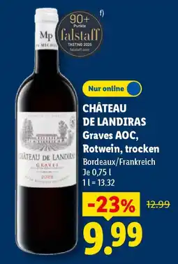 Lidl CHATEAU DE LANDIRAS Graves AOC, Rotwein, trocken Angebot