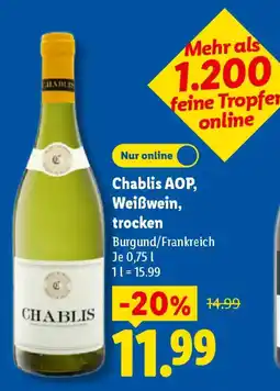Lidl Chablis AOP, Weißwein, trocken Angebot