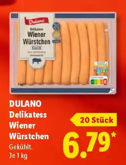 Lidl DULANO Delikatess Wiener Würstchen Angebot