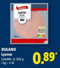 Lidl DULANO Lyoner Angebot