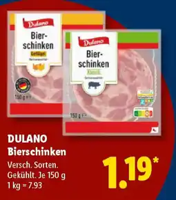 Lidl DULANO Bierschinken Angebot