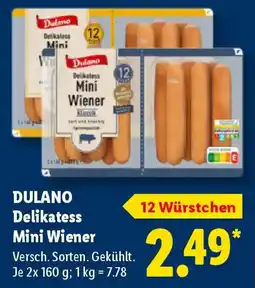 Lidl DULANO Delikatess Mini Wiener Angebot