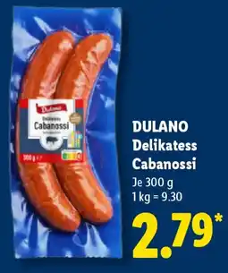 Lidl DULANO Delikatess Cabanossi Angebot