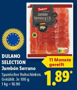 Lidl DULANO SELECTION Jambón Serrano Angebot
