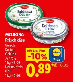 Lidl MILBONA Frischkäse Angebot
