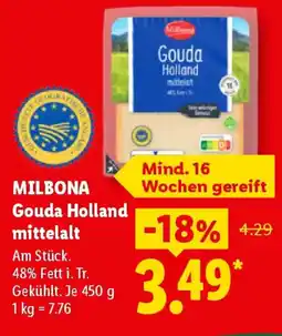 Lidl MILBONA Gouda Holland mittelalt Angebot