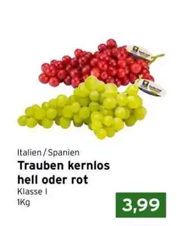 CAP Markt Trauben kernlos hell oder rot Angebot