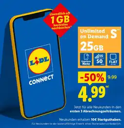 Lidl Lidl Connect Unlimited on Demand S 25GB Angebot