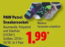 Lidl PAW Patrol Sneakersocken Angebot