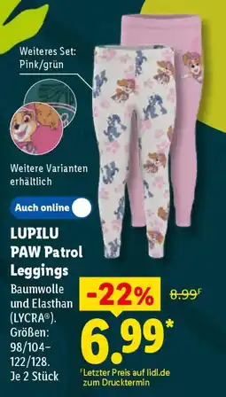 Lidl LUPILU PAW Patrol Leggings Angebot