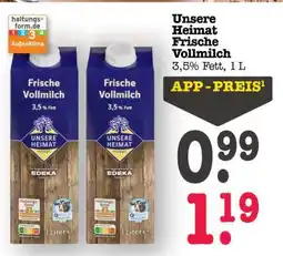 Scheck-in-Center Unsere Heimat Frische Vollmilch Angebot