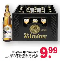 Scheck-in-Center Kloster Hefeweizen oder Spezial Angebot
