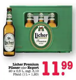 Scheck-in-Center Licher Premium Pilsner oder Export Angebot