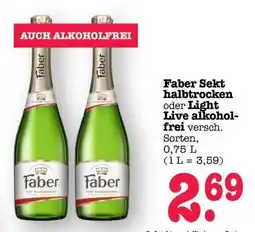Scheck-in-Center Faber Sekt halbtrocken oder Light Live alkoholfrei Angebot