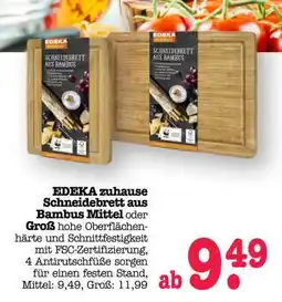 Scheck-in-Center EDEKA zuhause Schneidebrett aus Bambus Mittel Angebot