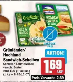 HIT Grünländer/ Hochland Sandwich-Scheiben Angebot