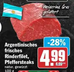 HIT Argentinisches frisches Rinderfilet, Pfeffersteaks Angebot