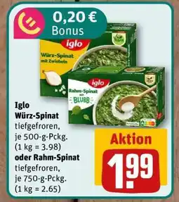 nahkauf Iglo Würz-Spinat oder Rahm-Spinat Angebot