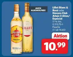 Combi Lillet Blanc & Rosé oder Havana Club Añejo 3 Años/Especial Angebot