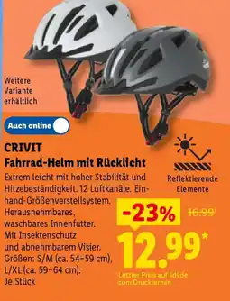 Lidl CRIVIT Fahrrad-Helm mit Rücklicht Angebot