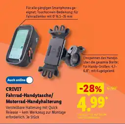 Lidl CRIVIT Fahrrad-Handytasche/ Motorrad-Handyhalterung Angebot