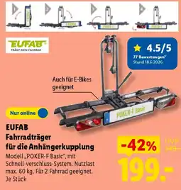 Lidl EUFAB Fahrradträger für die Anhängerkupplung Angebot
