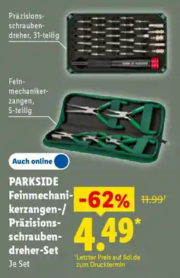 Lidl PARKSIDE Feinmechanikerzangen-/ Präzisions- schraubendreher-Set Angebot