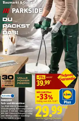 Lidl PARKSIDE Farb- und Mörtelrührer Angebot