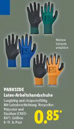 Lidl PARKSIDE Latex-Arbeitshandschuhe Angebot