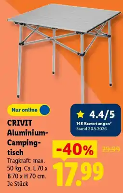 Lidl CRIVIT Aluminium- Campingtisch Angebot
