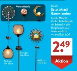 Aldi Süd BELAVI Solar-Metall- Gartenleuchte Angebot