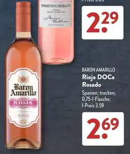 Aldi Süd BARON AMARILLO Rioja DOCa Rosado Angebot