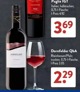Aldi Süd Dornfelder QbA Angebot