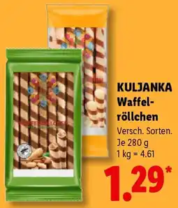 Lidl KULJANKA Waffelröllchen Angebot
